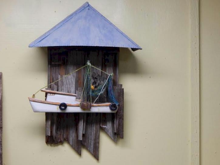 Image for Small Shrimp Boat/Dock Sculpture with ID of: 906410