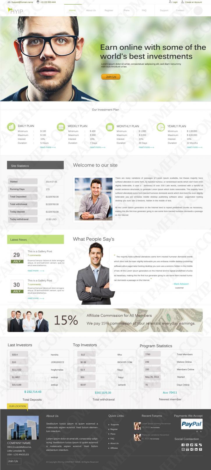 Image for Make an attractive design with cheap HYIP templates with ID of: 944487