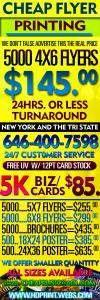 Photo for cheap best flyer printing new york 646-400-7598 in 24hrs. or less brooklyn manhattan