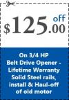 Photo for Save $125 on ¾ HP Belt Drive Opener