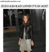 Photo for JESSICA ALBA BLACK LEATHER STYLISH JACKET