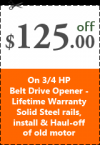 Photo for We are giving $125 off on ¾ HP Belt drive garage Door Opener in Sacramento, CA