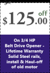 Photo for Discount offers on ¾ HP Belt Drive Garage Door Opener in Dallas, TX ($125 off)
