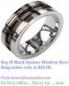 Photo for Shop Designer Black Spinner Window Steel Rings For Men Online