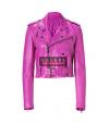 Photo for JESSICA ALBA PINK BIKER LEATHER JACKET