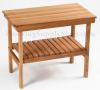 Photo for Teak Wood Rectangle Bench with Removable Shelf