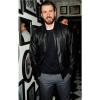 Photo for CHRIS EVANS BLACK LEATHER JACKET AT NEW YORK SAMSUNG GALAXY STUDIO
