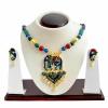 Photo for Kundan Meenakari Elephant Pendant Necklace from Sheorna