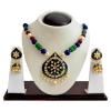 Photo for Kundan Meenakari Drop Pendant Necklace from Sheorna