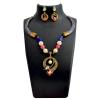 Photo for Kundan Meenakari Pipe Curvy Pendant Necklace Set from Sheorna