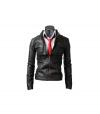 Photo for Men's Zip Pocket Slim-Fit Black Rider Jacket