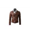 Photo for Men's Brown Belted Rider Leather Jacket