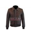 Photo for Vintage Classic Bomber Brown Leather Jacket