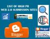 Photo for List of High PR Web 2.0 Submission Sites