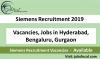 Photo for Siemens Recruitment 2019 Vacancies, Jobs in Hyderabad, Bengaluru, Gurgaon