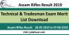 Photo for Assam Rifles Result 2019 Technical & Tradesman Exam Merit List Download