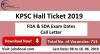 Photo for KPSC Hall Ticket 2019 –20 FDA & SDA Exam Dates Call Letter Check Online