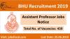 Photo for BHU Recruitment 2019 -20 (439) Assistant Professor Jobs Notice