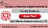 Photo for Manipur University Recruitment 2019–20 (115) Faculty Positions Apply Now