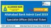 Photo for Allahabad Bank Admit Card 2019 –20 Specialist Officer (SO) Hall Ticket
