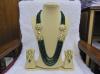 Photo for Babosa Sakhi Side Pendant Set Green Onyx Kundan Polki Long Necklace Jewelry