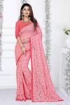 Photo for Shop The Latest Pink Saree With Contrast Blouse From Mirraw