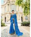 Photo for Shop Printed Blue Brasso Saree with matching blouse from Mirraw