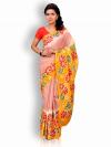 Photo for Buy Printed Yellow Batik Saree With Blouse from Mirraw
