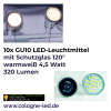 Photo for 10x GU10 LED-Leuchtmittel mit Schutzglas 120° warmweiß 4,5 Watt 320 Lumen
