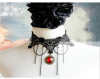 Photo for Vintage Hollow Lace Gothic Lolita Pendants Choker Collar Necklace