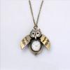 Photo for Bronze Tone Owl Carved Case Pocket Chain Necklace Watch