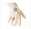 Photo for New Vintage Palace Lace Rose Bracelet With Chained Vintage Ring Set