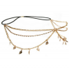 Photo for New Leaves Pendant Headband Rhinestone Multi Layer Fringed Chain Women Hair Accessories