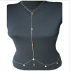 Photo for Fashion Designed Simple Gold Sheet Chain Waist Belly Body Chain Sequins Sexy Body Jewelry