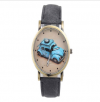 Photo for Stylish Retro Car Pattern Style Men Woman Quartz Wrist PU Leather Band Watch