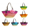Photo for Women Flower Gradient Color Stripes Woven Straw Shoulder Bag Straw Beach Tote