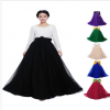 Photo for Bowknot Waist Chiffon Pleated Tiered Dress Long Maxi Skirt Gown