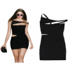 Photo for Women Fashion Sexy Oblique Shoulder Design Backless Nightclub Dress