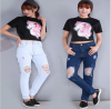 Photo for Women Casual Hole Ripped Personality Washed Denim Pants Jeans